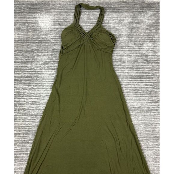 Spense Dress Womens Medium Green Maxi Halter Retro Vibes - Picture 2 of 12